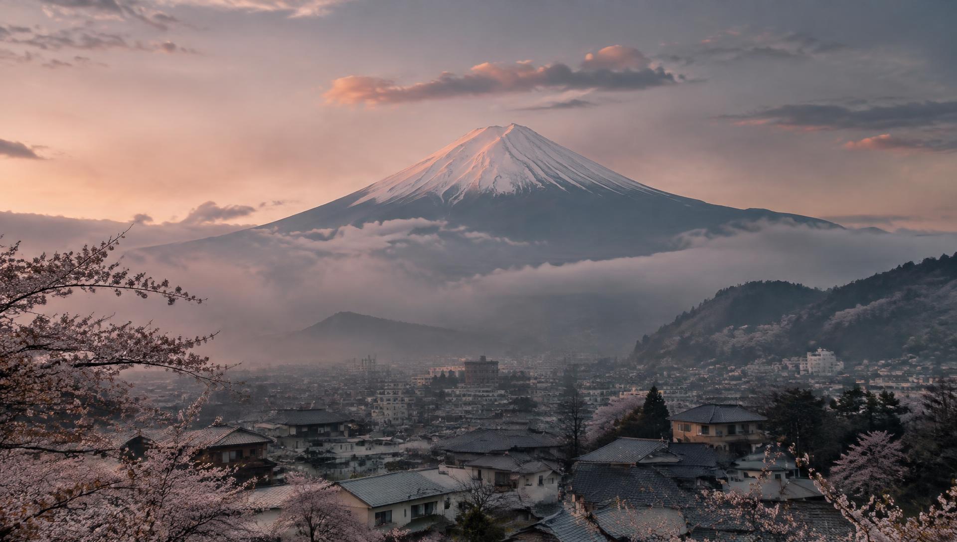 Pemandangan Gunung Fuji di Jepang