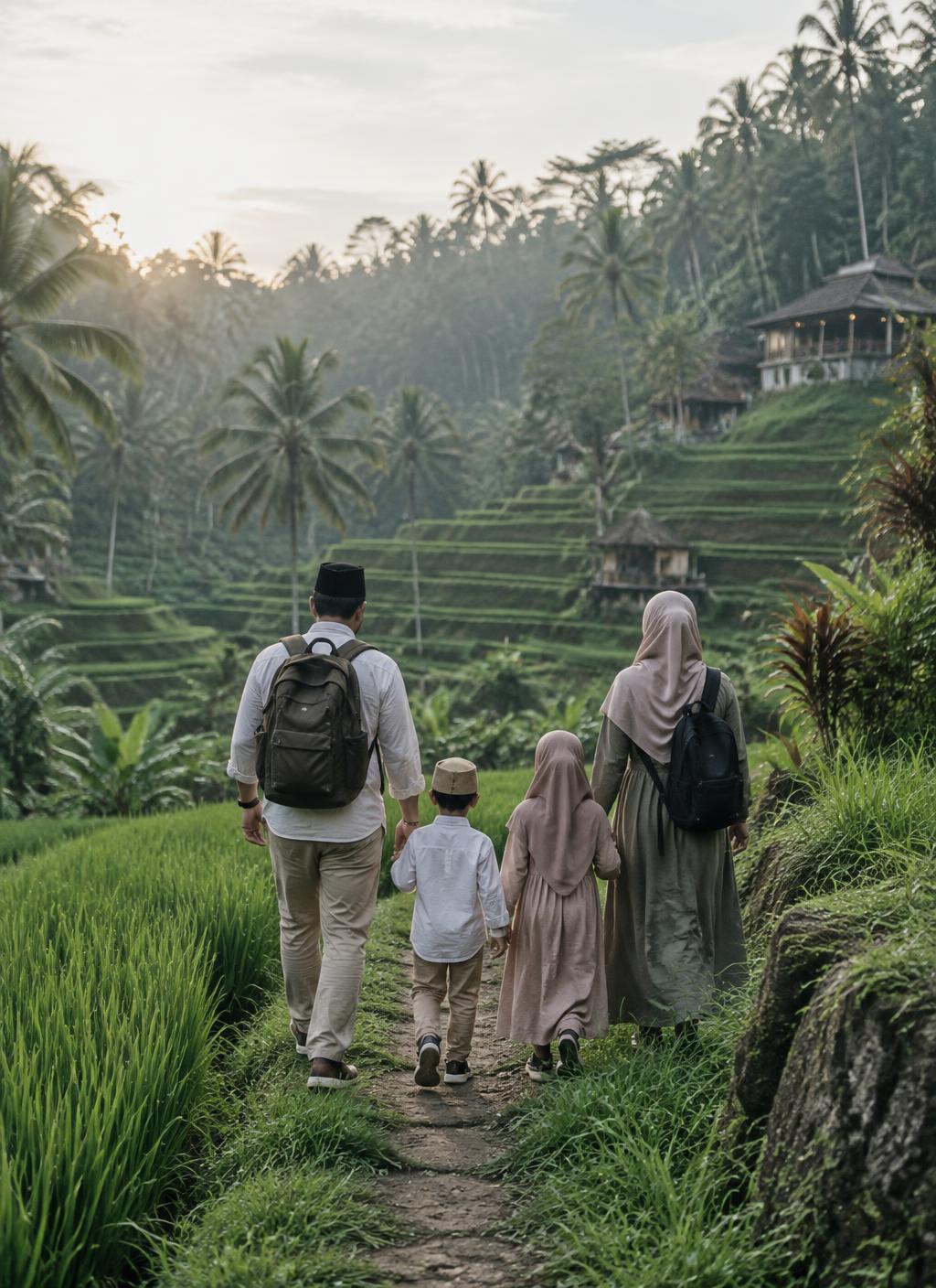 Illustrative tropical Indonesian landscape